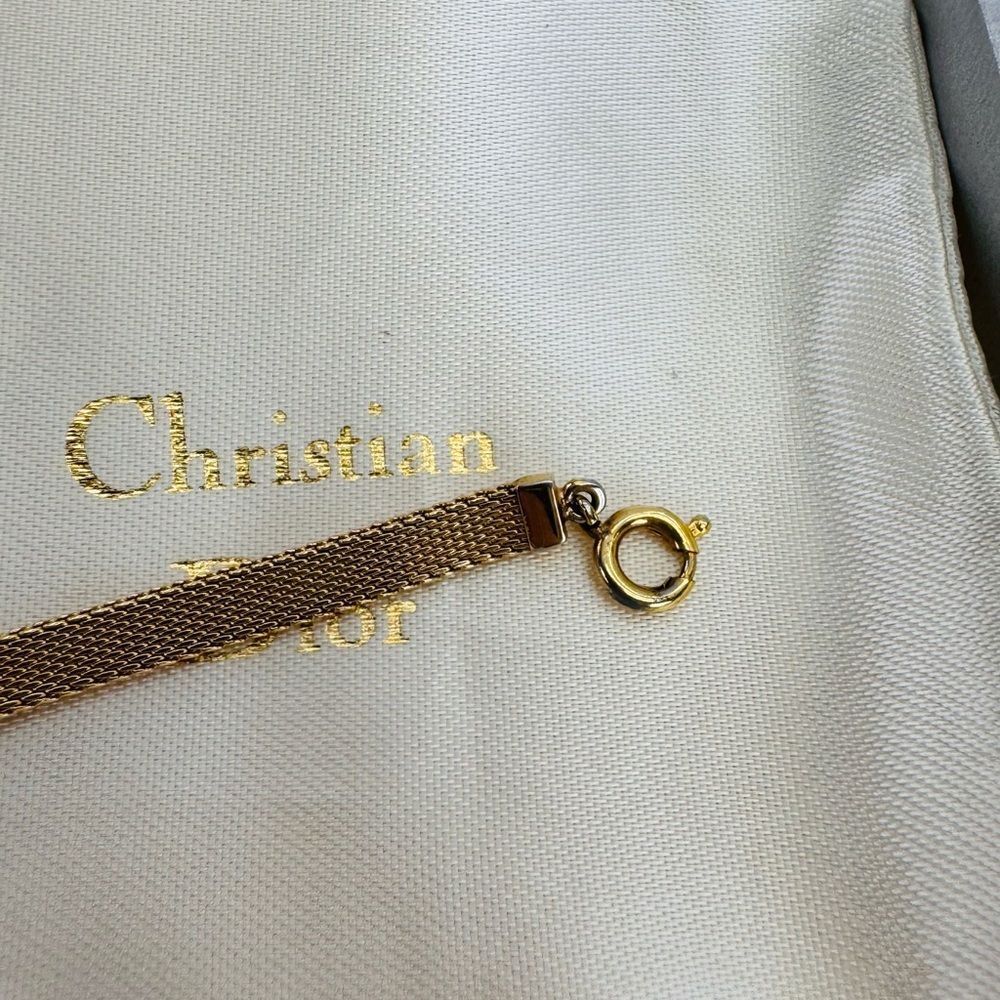 Dior Vintage Gold Mesh Bracelet with CD Logo - Picture 8 of 12